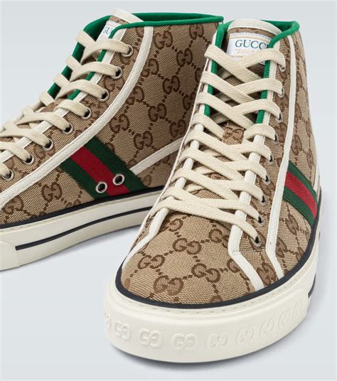 pink and green gucci tennis shoes|Gucci tennis 1977 high top.